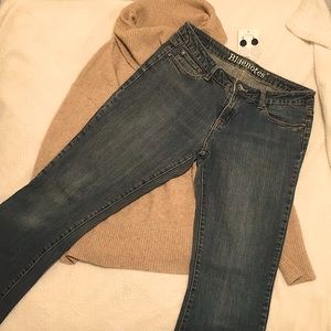 Tall, Bluenotes Low rise- flare jeans. Size US 30, 34 length. Blue.